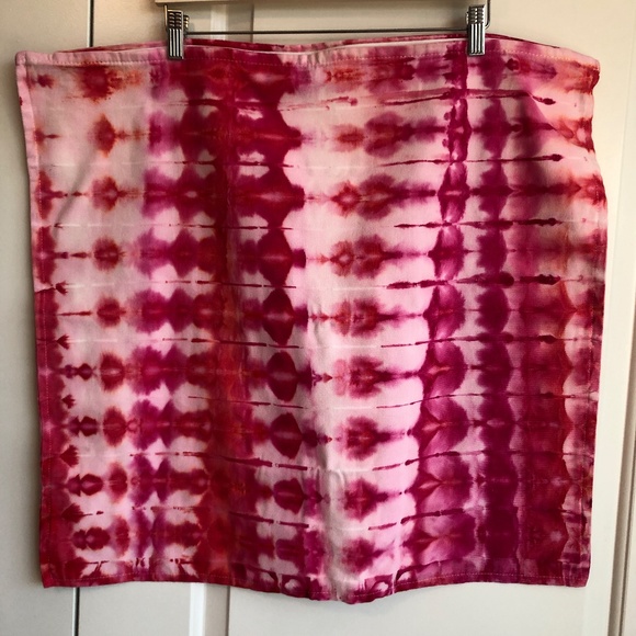 Euro Cushion Cover Tie Dyed Cotton Pink - MEASUREMENTS IN LISTING - Picture 2 of 4